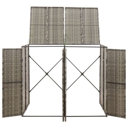 Copribidone Doppio Grigio 140x80x117 cm in Polyrattan | homemem39