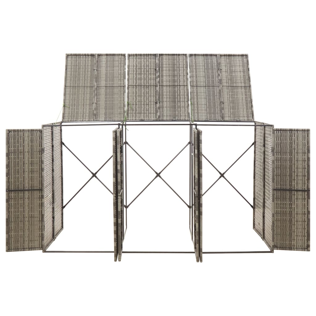 Copribidone Triplo Grigio 207x80x117 cm in Polyrattan | homemem39