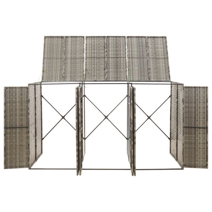 Copribidone Triplo Grigio 207x80x117 cm in Polyrattan | homemem39