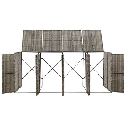 Copribidone Quadruplo Grigio 274x80x117 cm in Polyrattan | homemem39