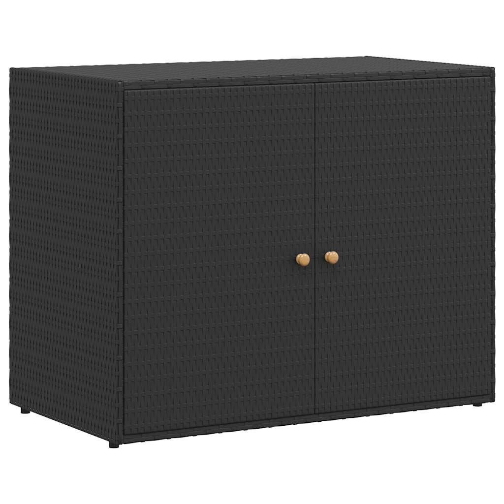Mobiletto da giardino nero 100x55,5x80 cm in polyrattan