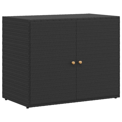 Mobiletto da giardino nero 100x55,5x80 cm in polyrattan