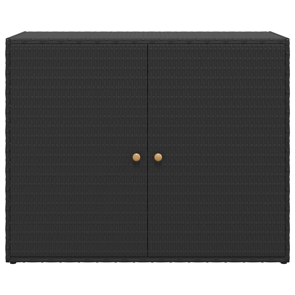 Mobiletto da giardino nero 100x55,5x80 cm in polyrattan