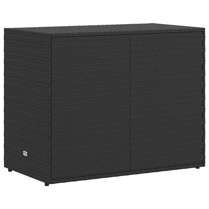 Mobiletto da giardino nero 100x55,5x80 cm in polyrattan