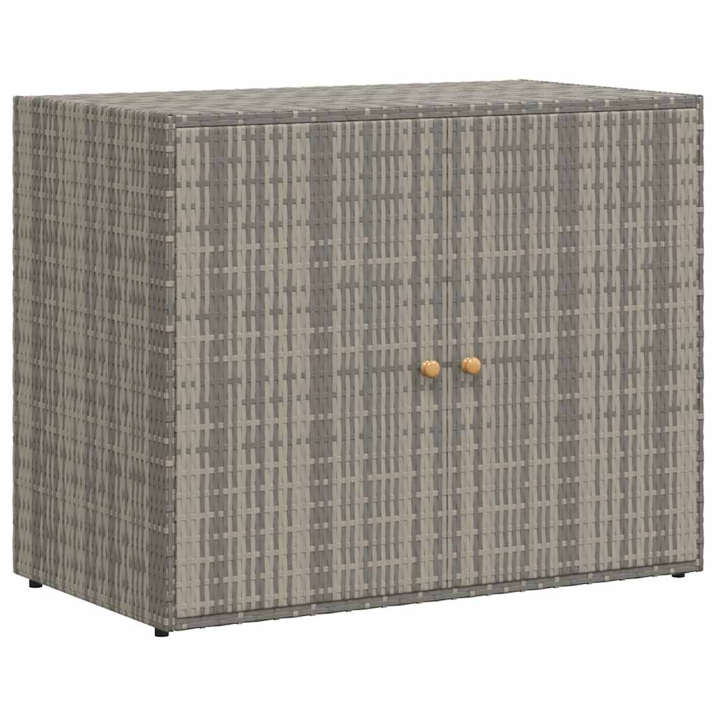 Mobile Portaoggetti da Giardino Grigio 100x55,5x80cm Polyrattan | homemem39