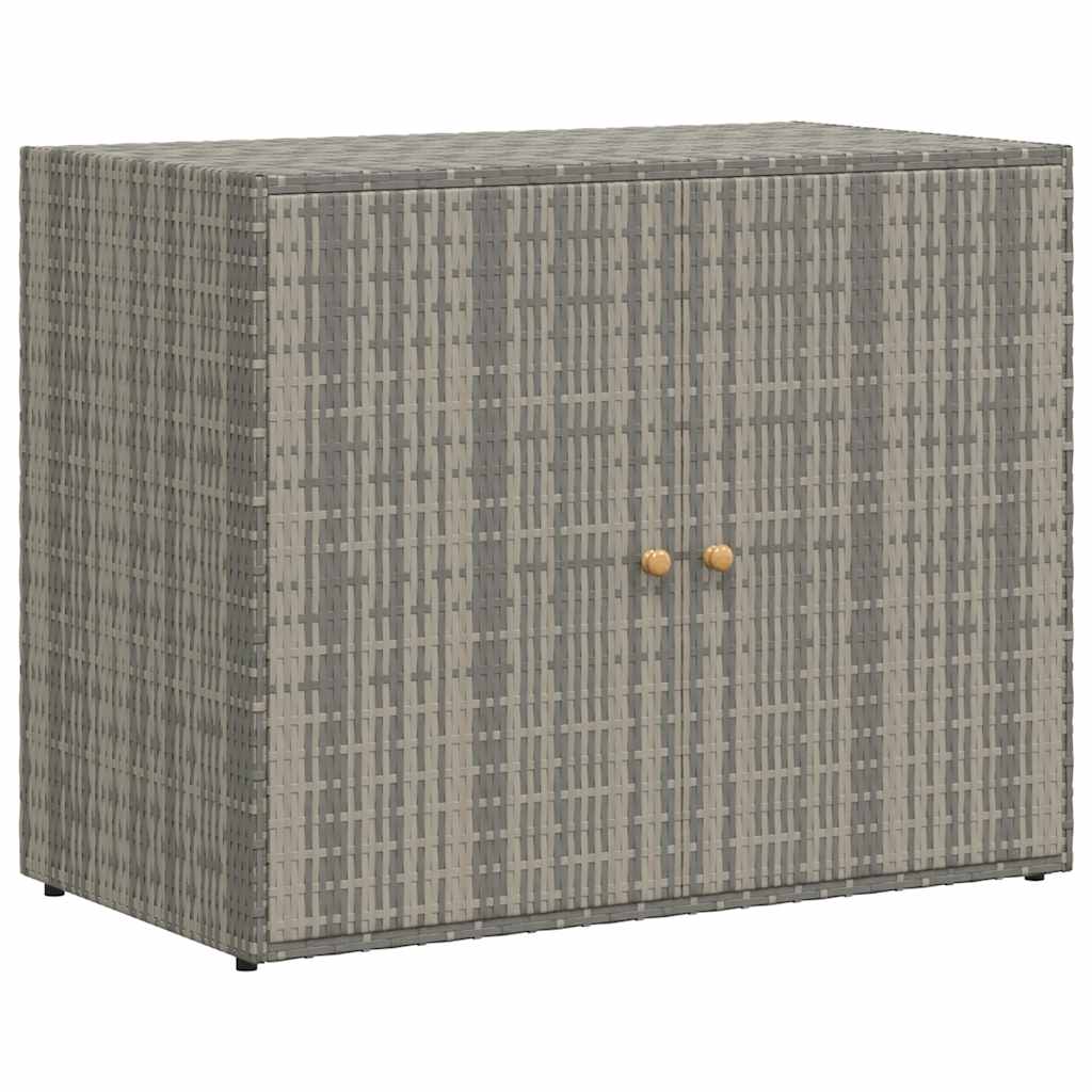Mobile Portaoggetti da Giardino Grigio 100x55,5x80cm Polyrattan - homemem39