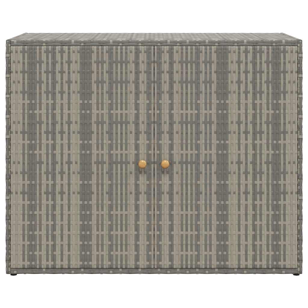 Mobile Portaoggetti da Giardino Grigio 100x55,5x80cm Polyrattan - homemem39