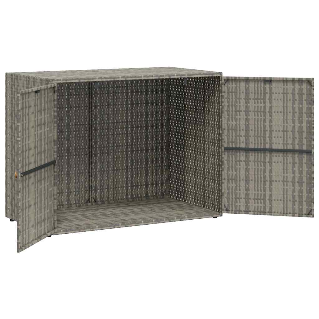 Mobile Portaoggetti da Giardino Grigio 100x55,5x80cm Polyrattan | homemem39