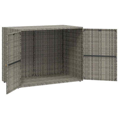Mobile Portaoggetti da Giardino Grigio 100x55,5x80cm Polyrattan | homemem39