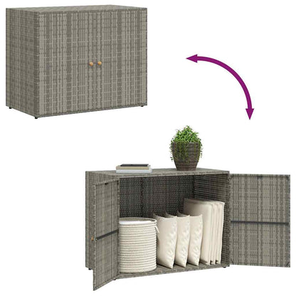 Mobile Portaoggetti da Giardino Grigio 100x55,5x80cm Polyrattan - homemem39