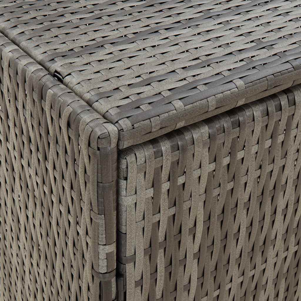 Mobile Portaoggetti da Giardino Grigio 100x55,5x80cm Polyrattan - homemem39