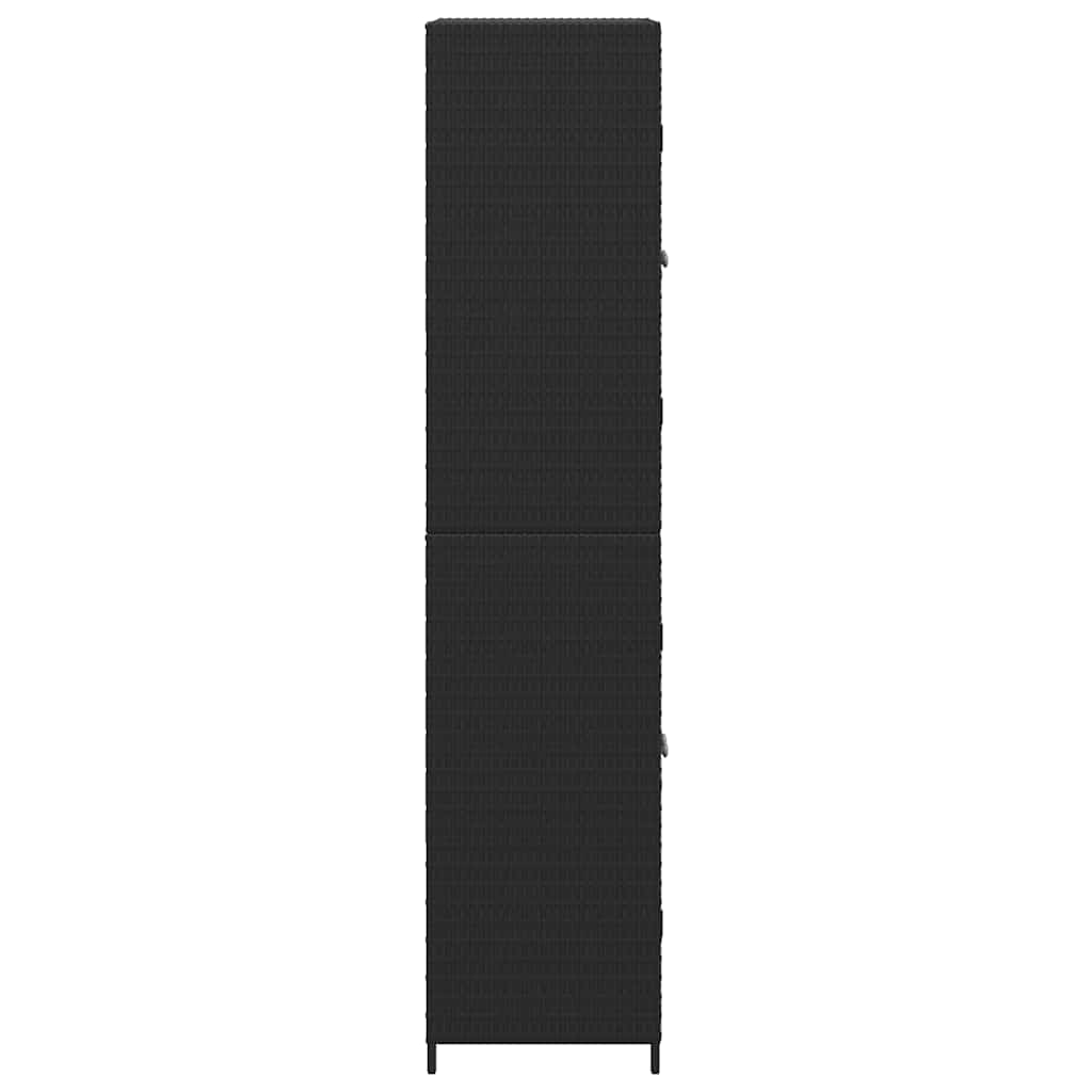 Armadietto Portaoggetti da Giardino Nero 59x40x180cm Polyrattan