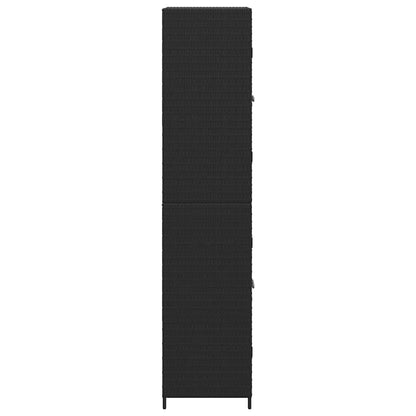 Armadietto Portaoggetti da Giardino Nero 59x40x180cm Polyrattan