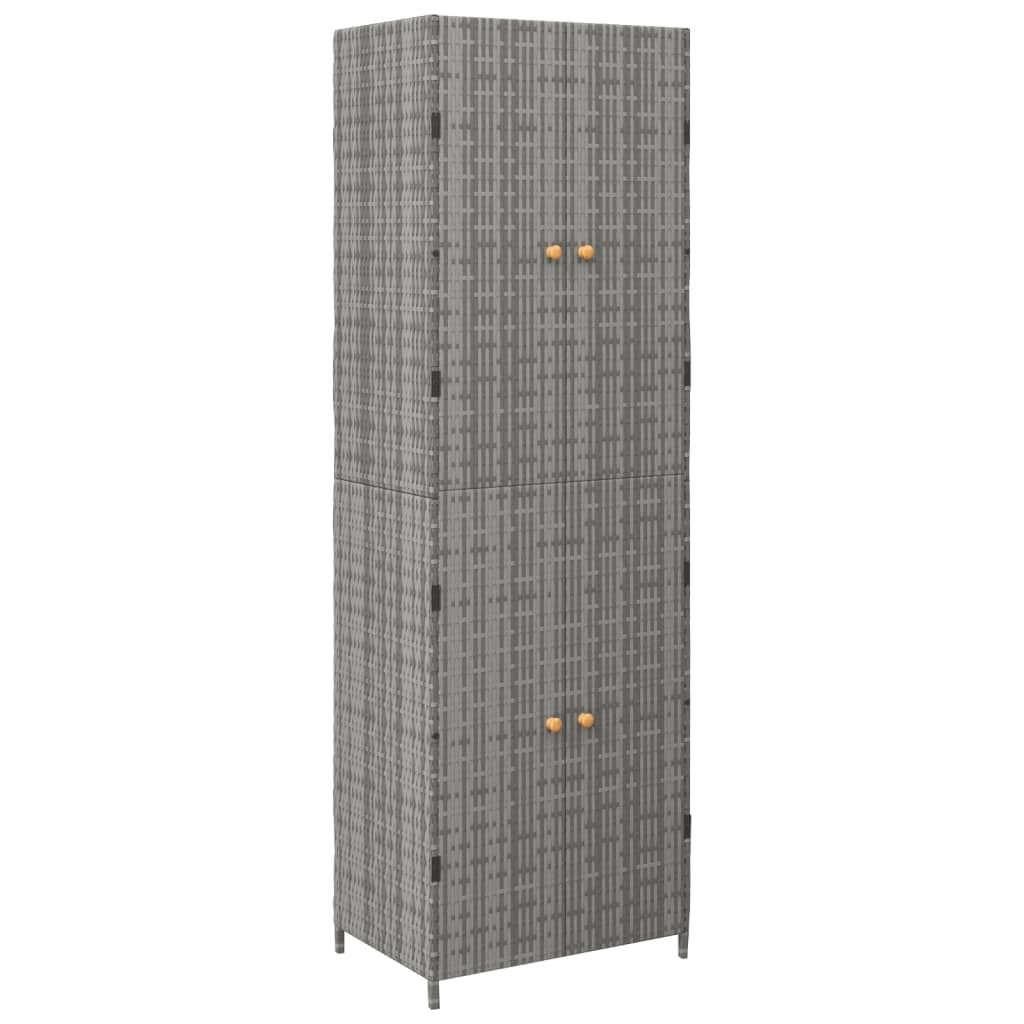 Gartenschrank 59x40x180 cm aus Polyrattan