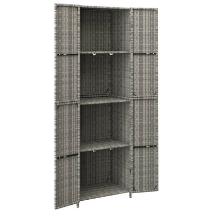 Gartenschrank 59x40x180 cm aus Polyrattan