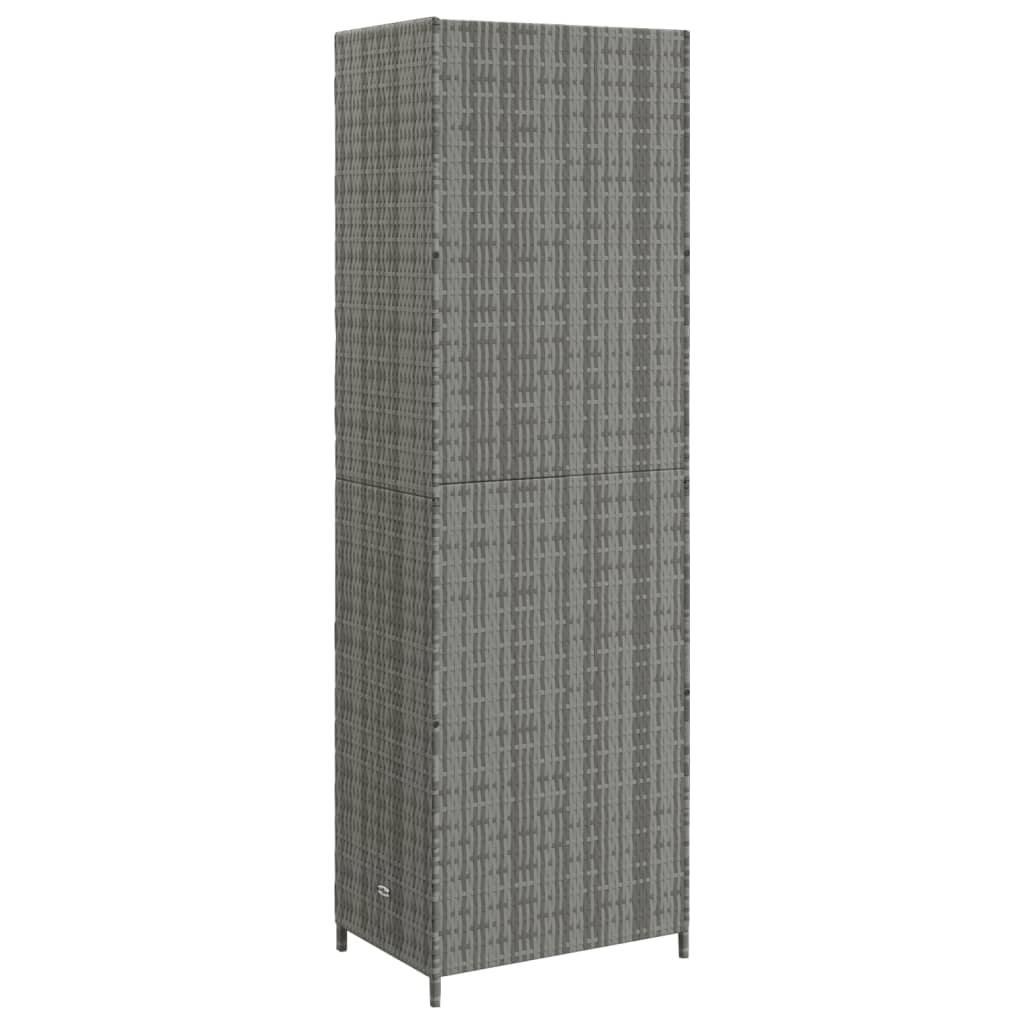 Gartenschrank 59x40x180 cm aus Polyrattan