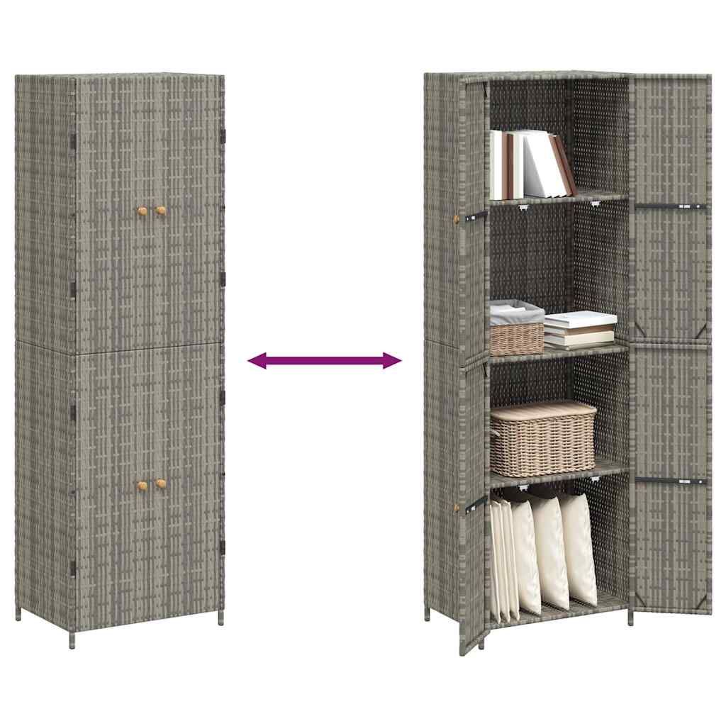 Armadietto Portaoggetti da Giardino 59x40x180 cm in Polyrattan