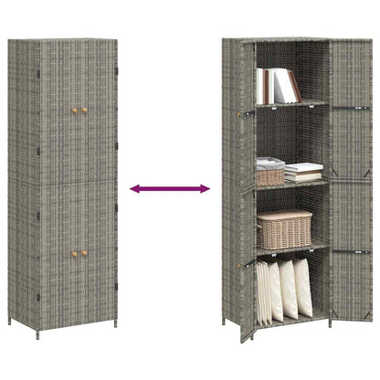 Armadietto Portaoggetti da Giardino 59x40x180 cm in Polyrattan