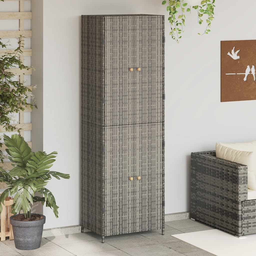 Armadietto Portaoggetti da Giardino 59x40x180 cm in Polyrattan