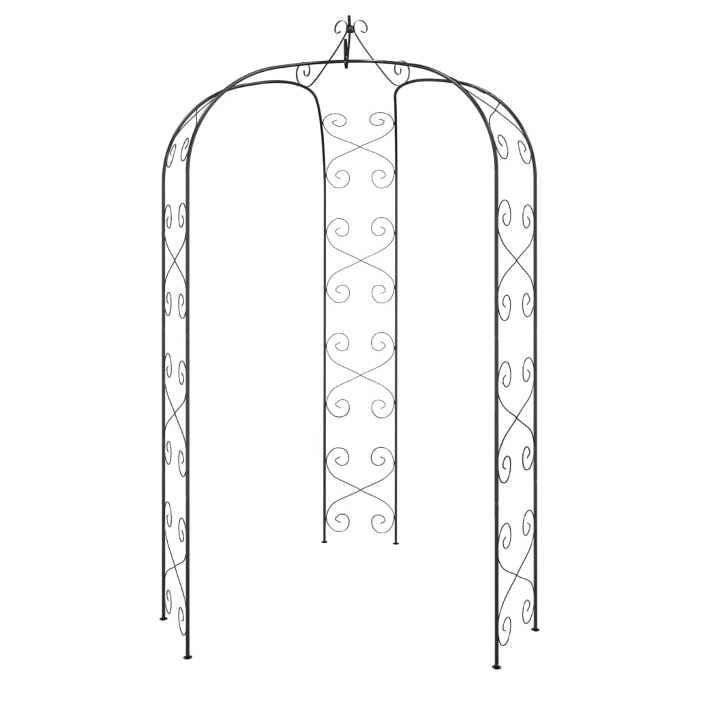 Arco da Giardino Nero Ø180x255 cm Acciaio - homemem39