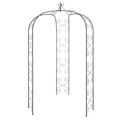 Arco da Giardino Nero Ø180x255 cm Acciaio - homemem39