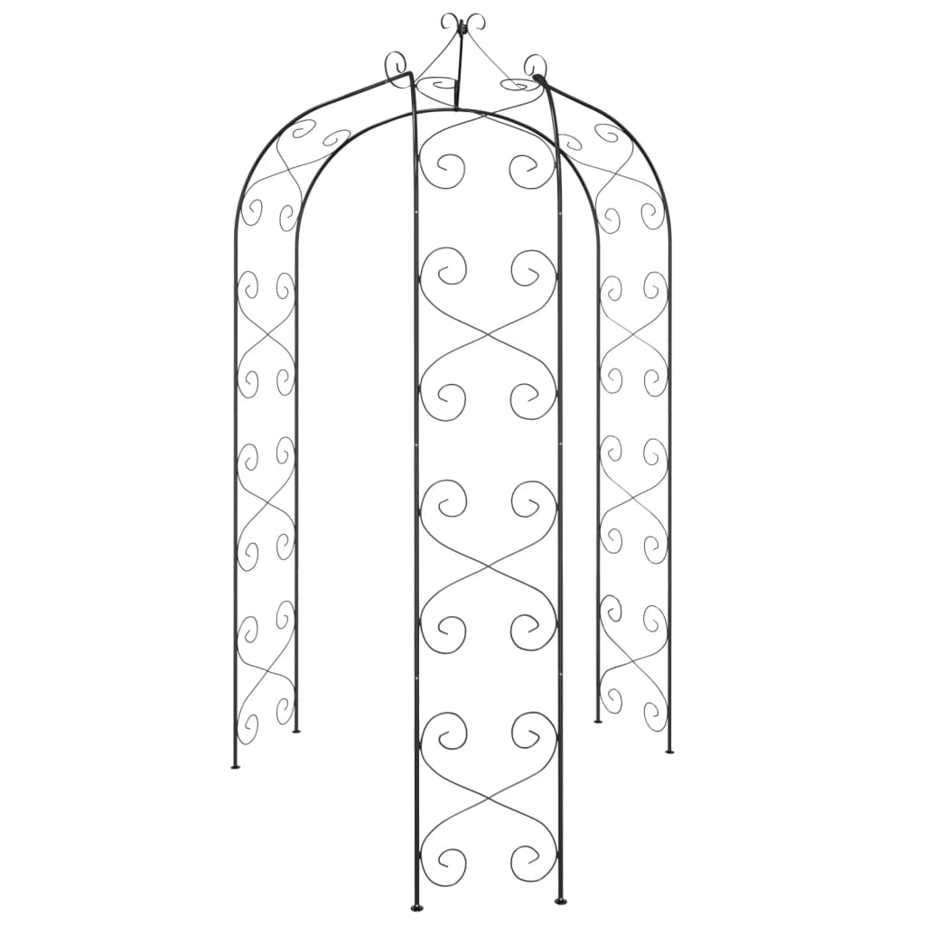 Arco da Giardino Nero Ø180x255 cm Acciaio - homemem39