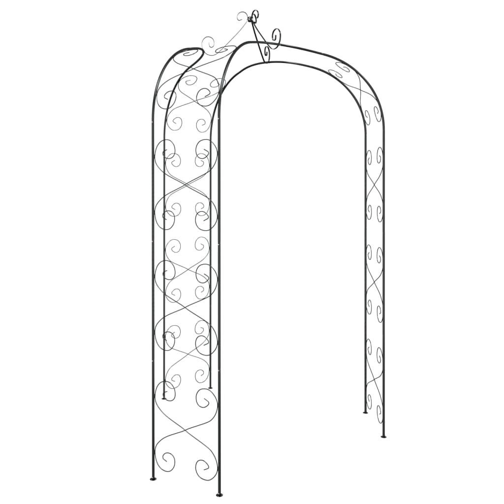 Arco da Giardino Nero Ø180x255 cm Acciaio - homemem39