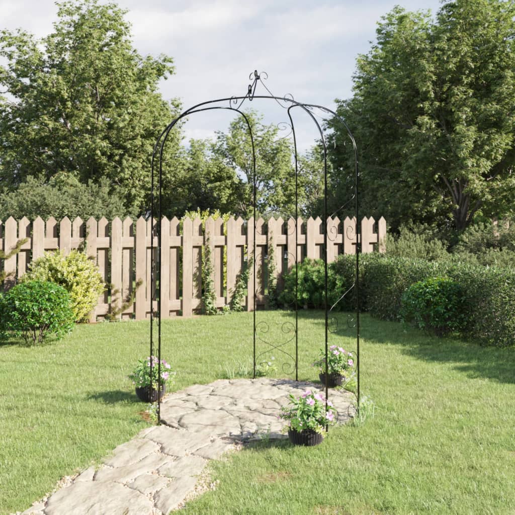 Arco da Giardino Nero Ø180x255 cm Acciaio - homemem39