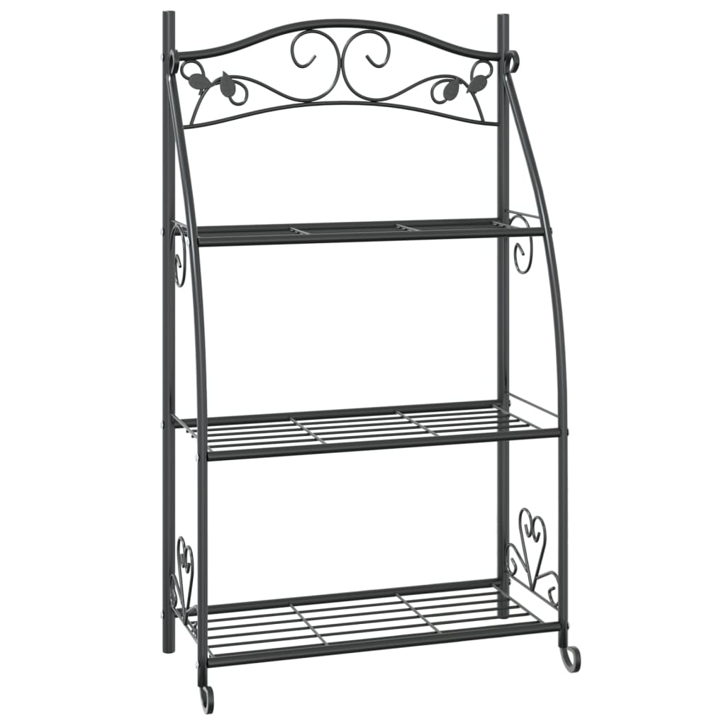 Fioriera Nera 56x30x96cm in Acciaio | homemem39
