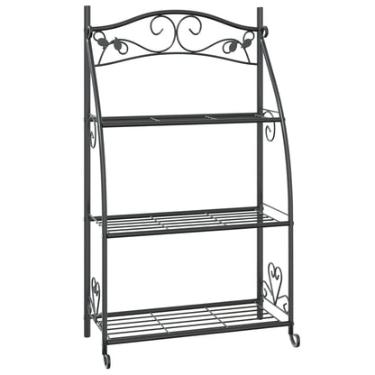 Fioriera Nera 56x30x96cm in Acciaio | homemem39