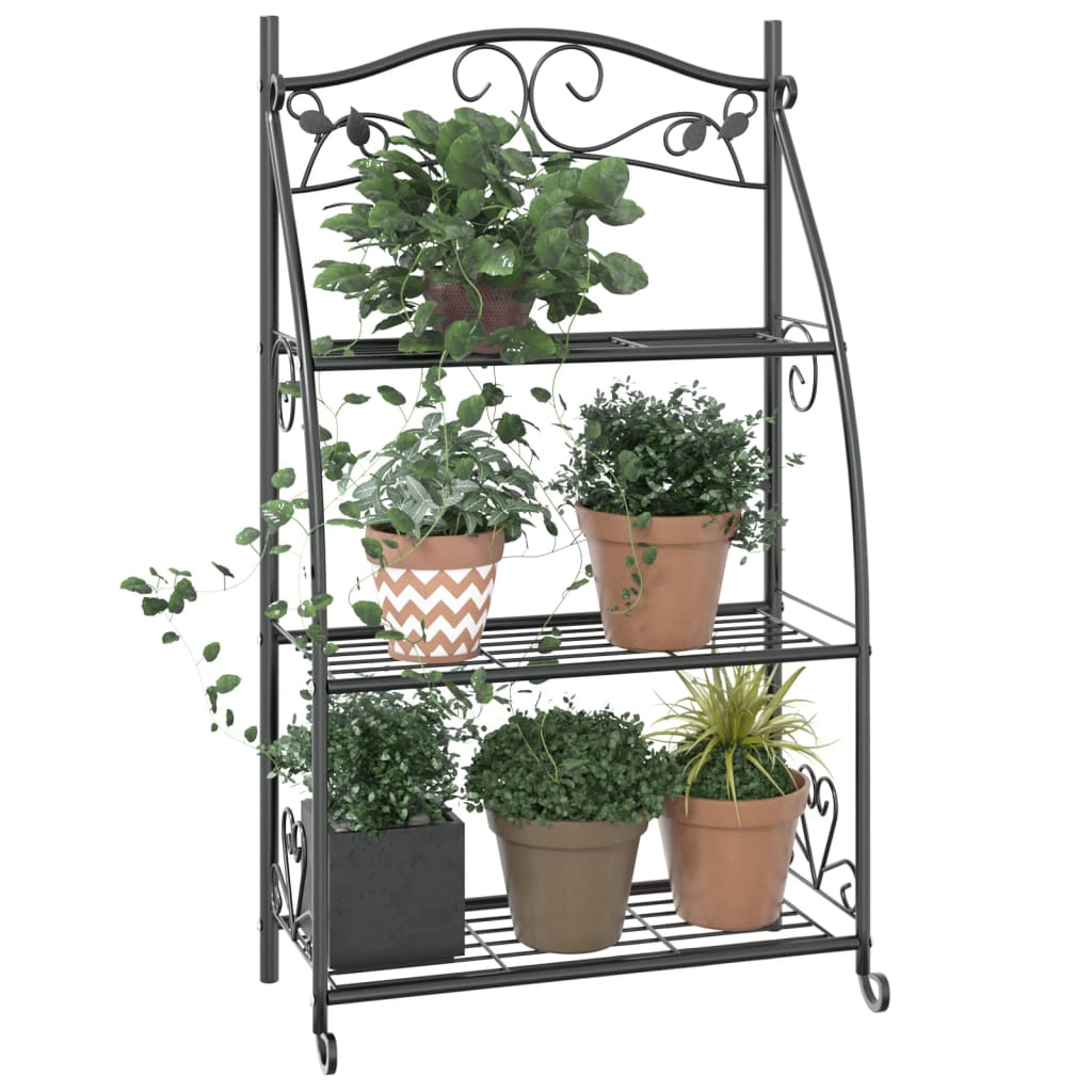 Fioriera Nera 56x30x96cm in Acciaio | homemem39