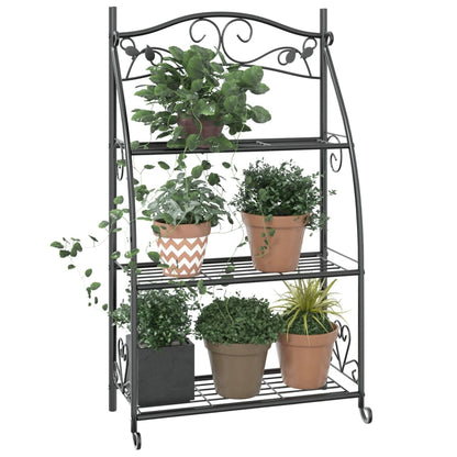Fioriera Nera 56x30x96cm in Acciaio | homemem39