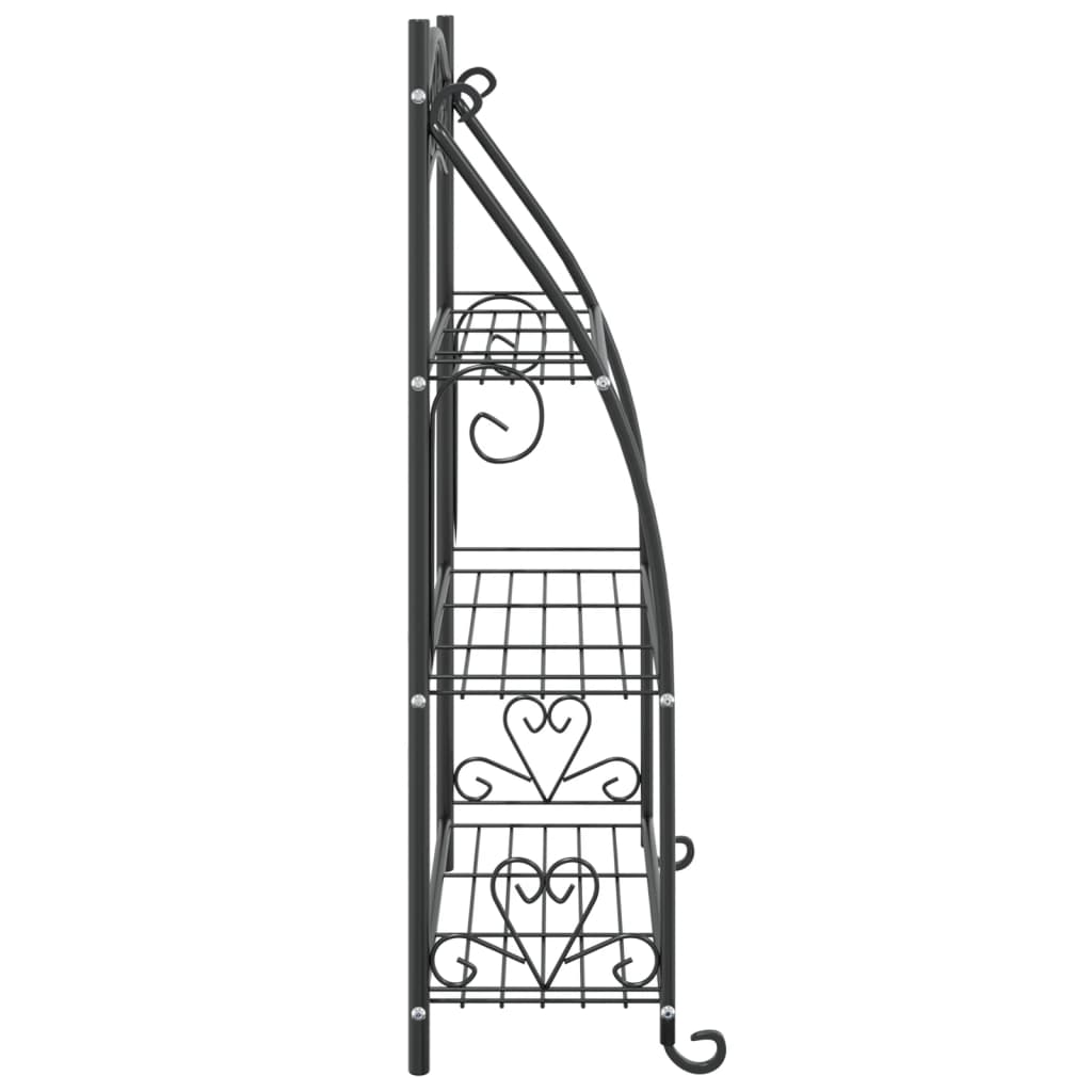 Fioriera Nera 56x30x96cm in Acciaio | homemem39