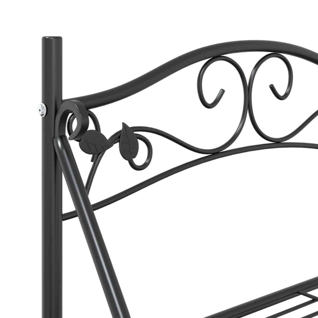 Fioriera Nera 56x30x96cm in Acciaio | homemem39