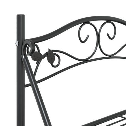 Fioriera Nera 56x30x96cm in Acciaio | homemem39