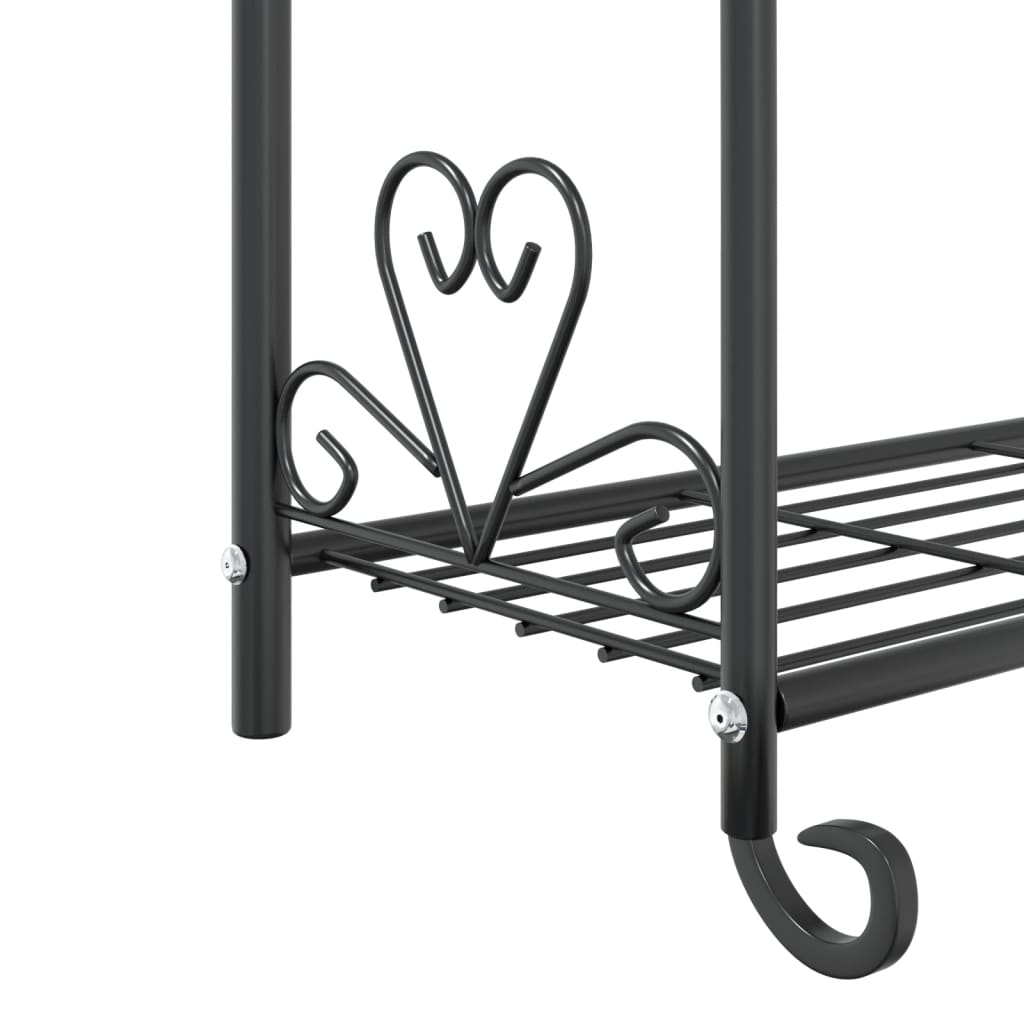 Fioriera Nera 56x30x96cm in Acciaio | homemem39
