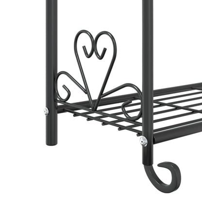 Fioriera Nera 56x30x96cm in Acciaio | homemem39