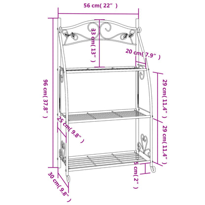 Fioriera Nera 56x30x96cm in Acciaio | homemem39