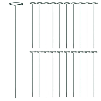 Supporti per Piante da Giardino 20 pz Verde Scuro 40 cm Acciaio - homemem39