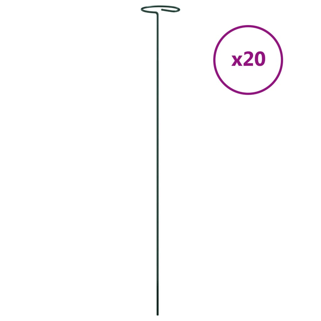 Supporti per Piante da Giardino 20 pz Verde Scuro 61 cm Acciaio | homemem39