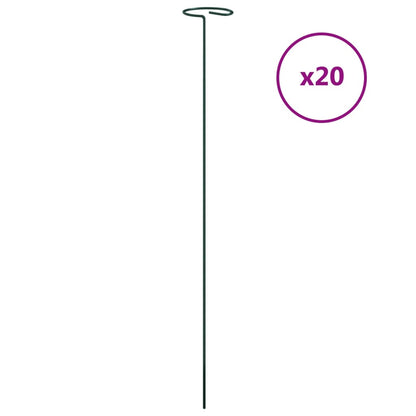Supporti per Piante da Giardino 20 pz Verde Scuro 61 cm Acciaio | homemem39