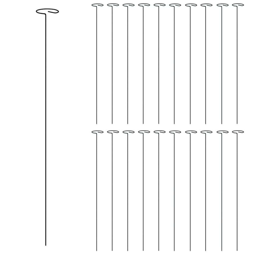 Supporti per Piante da Giardino 20 pz Verde Scuro 61 cm Acciaio | homemem39