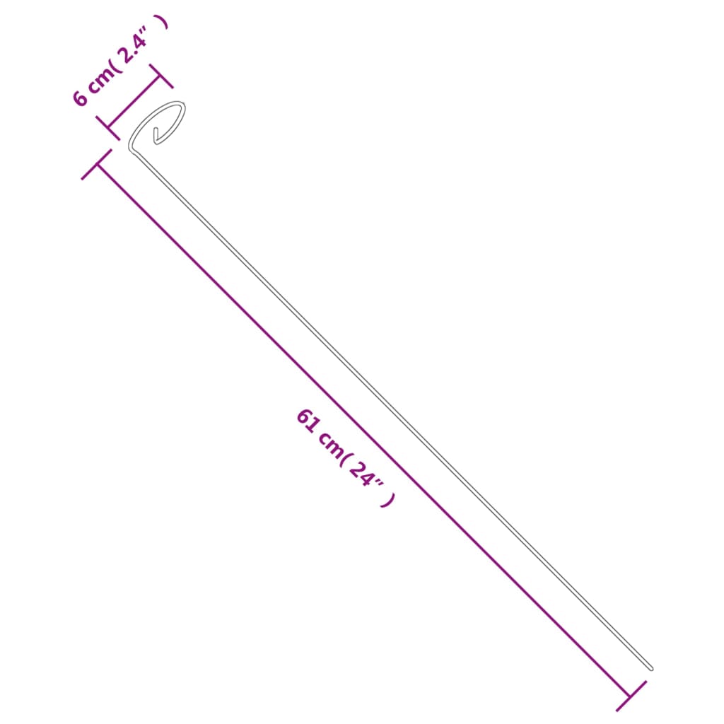 Supporti per Piante da Giardino 20 pz Verde Scuro 61 cm Acciaio - homemem39