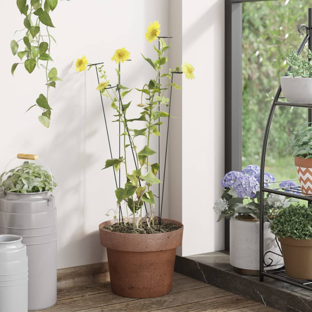 Supporti per Piante da Giardino 20 pz Verde Scuro 61 cm Acciaio | homemem39