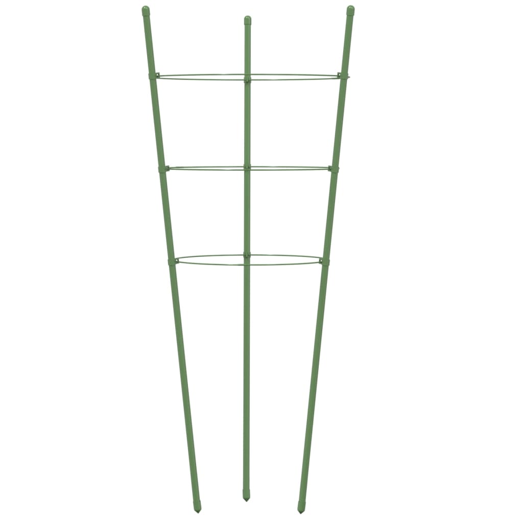 Supporti Piante da Giardino con 3 Anelli 5pz Verde 45cm Acciaio | homemem39