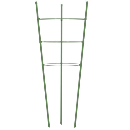 Supporti Piante da Giardino con 3 Anelli 5pz Verde 45cm Acciaio - homemem39