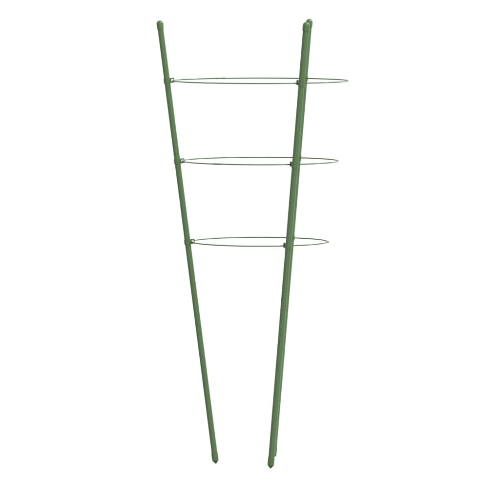 Supporti Piante da Giardino con 3 Anelli 5pz Verde 45cm Acciaio | homemem39