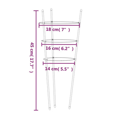 Supporti Piante da Giardino con 3 Anelli 5pz Verde 45cm Acciaio | homemem39