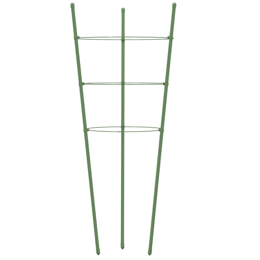 Supporti Piante da Giardino con 3 Anelli 5pz Verde 60cm Acciaio | homemem39