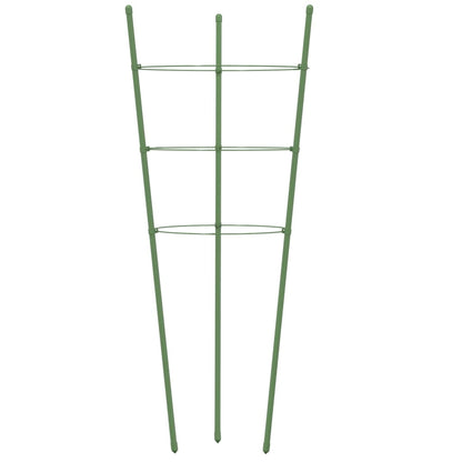 Supporti Piante da Giardino con 3 Anelli 5pz Verde 60cm Acciaio - homemem39